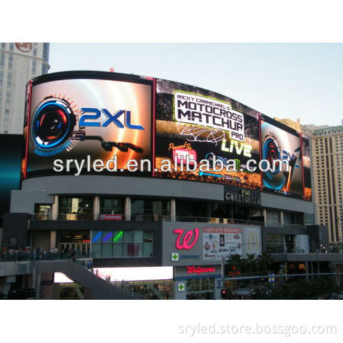 SRY programmable p10 led screen led arc screen p10 outdoor full color curved led